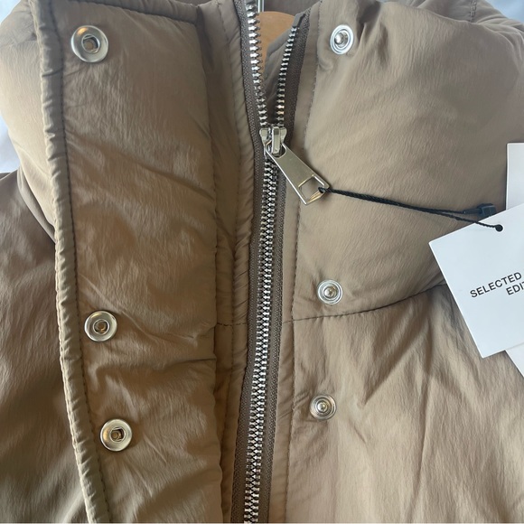 🆕 NWT Zara - Puffer Jacket Selected Thermal Edition Down - XS in Taupe - Picture 8 of 13